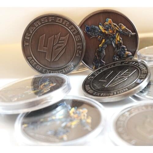 Super Heroes Commemorative Bumblebe Coins Animation Movie Silver Coins Collectibles Childrens Cartoon Art Gift