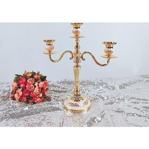 3 Arms Candelabras Crystal Goblet Candle Holders Bowl Tealight Candlesticks Romantic Ornament for Home Wedding Decor