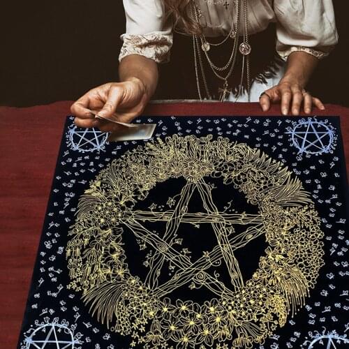 Whisper Of Nature Flower 60X60cm Tarot Card Tablecloth Astrology Divination Altar Velvet Cloth Board Games Tarot Cards Mat Pad