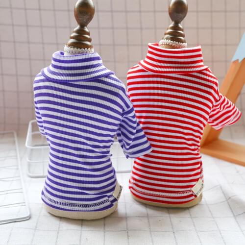 Pet Teddy Schnauzer Dog Small Dog Cat Striped Casual Bottom Shirt Pomeranian Chihuahua Bichon Puppy Clothes