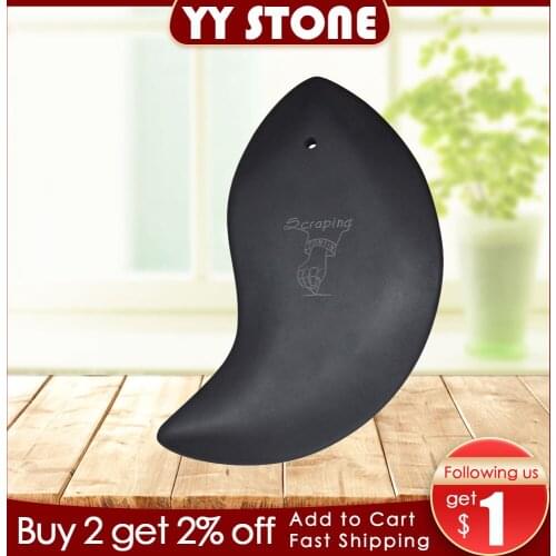 Tontin Black Bian Stone Needle Big Fish shape Face-lift Back detox Dredge meridians Neck gouache scraper for face