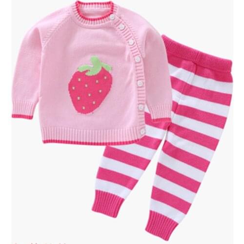 2020 Baby Girl Boy Knitted Autumn Sweater Kids Knitting Outwear Long Sleeve Baby Clothes Clothing 2Pieces(Tops+Pants)