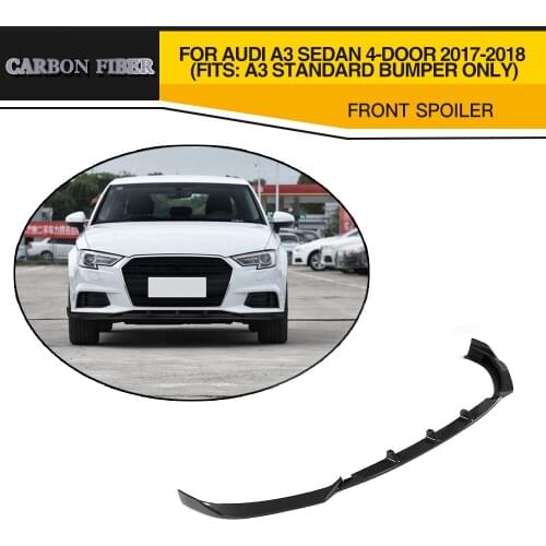 Carbon Fiber Auto Front Bumper Lip Spoiler for Audi A3 Sedan 4 Door 2017-2018 Non S3/RS3