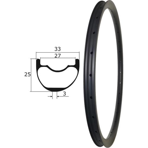 T800 Asymmetric 33mm Width 25mm Depth 29er MTB XC Carbon Rim Tubeless BOOST Bike Wheel Circle 29inch Cross Country Mountain Bike