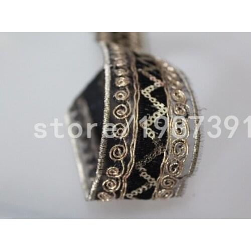 Wide about 4.2cm 4yards/lot Polyester cotton Woven Jacquard Ribbon embroider with Sequins Trims Quilt Accessories LS-0104