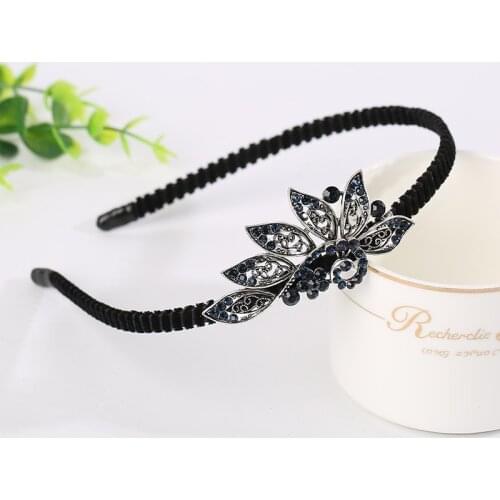 Retro Rhinestonen Headband Flower Pearl Jewelry Festival Hair Accessories Fascinator Headdress for Women Princess Girls