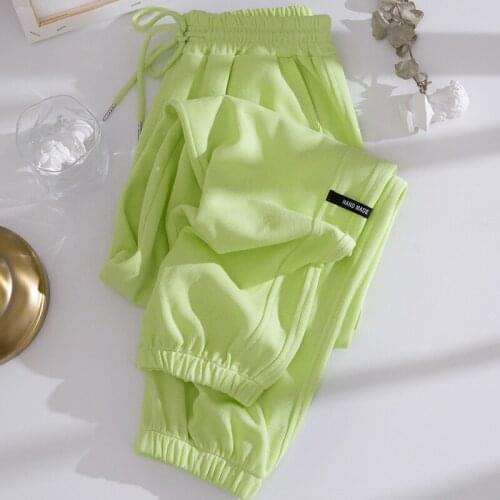 Za High Waist Loose Harem Pant Fashion Casual Sprint Autumn Pants 2021 Streetwear Lace Up Thin Jogger Women Straight Pant