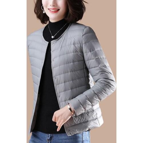 2021 Spring Autumn Women Ultralight Thin Down Jacket Female White Duck Parkas Jackets Ladies Warm Solid Portable Outwear Q69