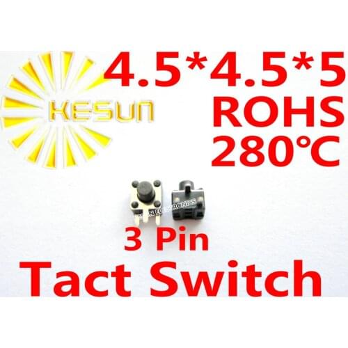 1000PCS SMT 4.5X4.5X5MM 3 Pin Tactile Tact Push Button Micro Switch Momentary ROHS