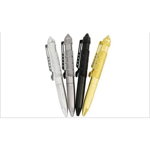 DHL 200pcs Tactical Pens EDC Aluminum Glass Breaker Self Defense Tactical Survival Pen Multi-function hand tool