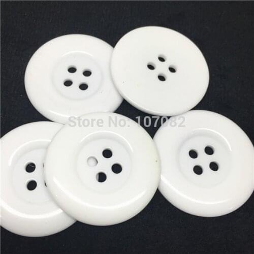 50pcs White 35mm Resin Round Tire Buttons Coat Sweater Baby Button DIY Sewing Accessories Crafts Embellishments