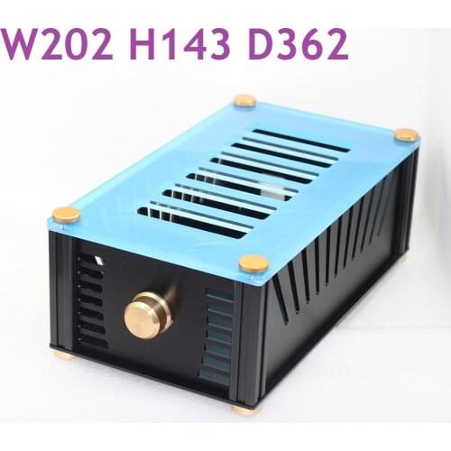 Aluminum Case For DIY Top Acrylic W202 H143 D362 Tube Amplifier Chassis Preamlifier Amp Enclosure