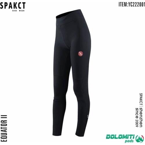 SPAKCT Women Cycling Pants Imported Italian Pad Autumn Winter Fleece Mountain Road Bike Pants High Elasticity Double Layer Knees