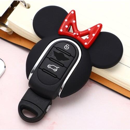 Cartoon Style Car Key Case Cover For BMW Mini Cooper Clubman F54 F55 F56 F57 F60 Countryman Smart Key Decorative Modification