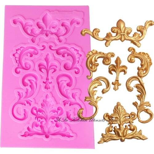 Flower silicone lace border fondant mold cake decorating tools chocolate gumpaste mould wedding cake decoraton T0984