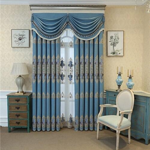 European and American luxury Phnom Penh embroidery blackout curtains for bedroom kitchen hotel curtains living room curtains