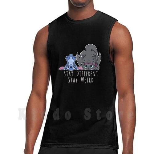 Stay Different Stay Weird Night Fury Toothless And tank tops vest 100% Cotton Funny 626 Experiment 626 Hawaiian