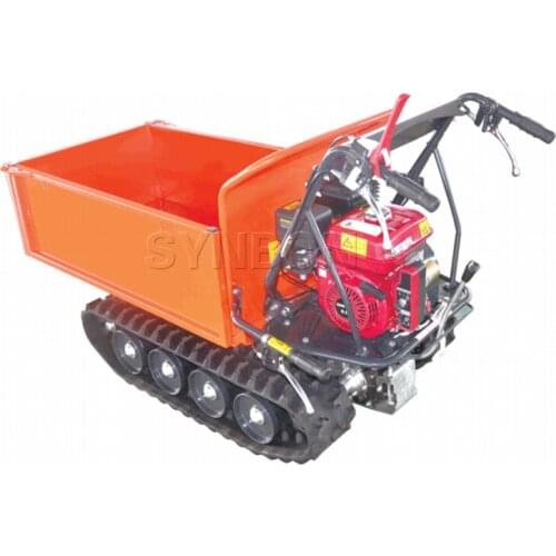 New CE Crawler Dump truck Telescopic Carriage Mini transporter Electric Start Gasoline Trolley 500kg