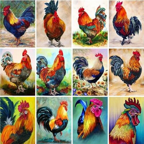 HUACAN Full Square 5d Diamond Painting Chicken DIY Diamond Embroidery Animal Mosiac Rhinestones Pictures Home Decor