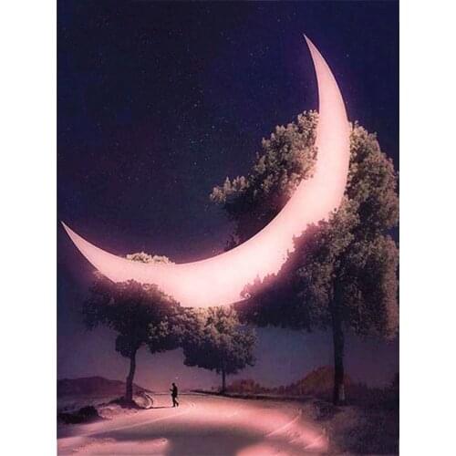 Canvas Size Kamy Yi 5D Diamond Painting Moon Handicraft Mosaic Landscape DIY Diamond Embroidery Cross Tree Decor Craft Kit