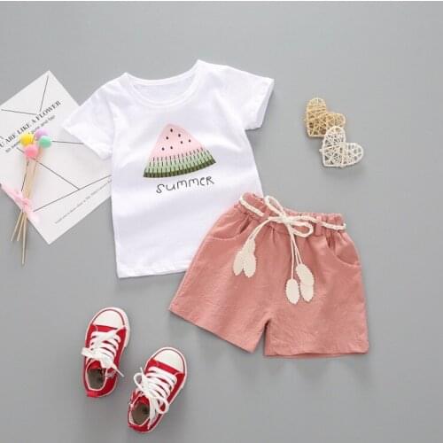 Baby girls clothes sets summer toddler fashion t-shirts+shorts clothing set girl infant cotton tracksuits outfits 2020 new suits
