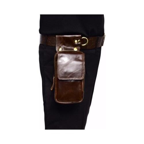Leather waist bag antique horse leather multifunctional belt wearing mobile phone waist bag cowhide bag for men 2020