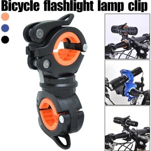 Bicycle Light Bracket Bike Lamp Holder LED Torch Headlight Pump Stand Quick Release Mount 360 Degree Rotatable Cycling Clip