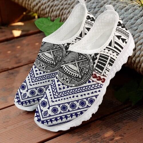 ELVISWORDS American Samoa Pattern Casual Women Shoes Air Mesh Sneakers Lightweight Flats Shoes for Female zapaotos de mujer 2021