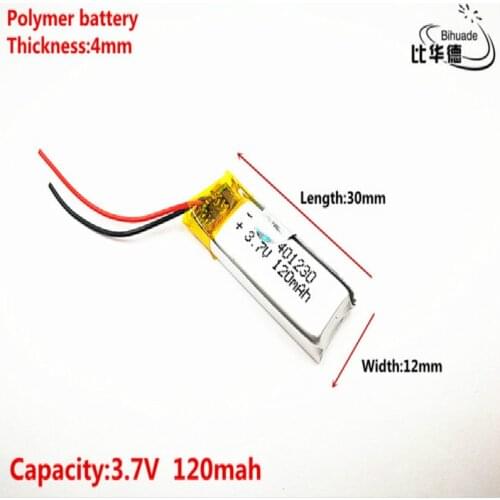 Good Qulity 3.7V,120mAH,401230 Polymer lithium ion / Li-ion battery for TOY,POWER BANK,GPS,mp3,mp4