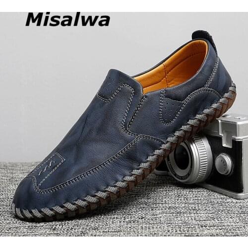 Big Size 38-47 Misalwa Men Flats Breathable Men Moccasin Versatile Handcraft Men Loafers Ventilation Outdoor Shoes Dropshipping