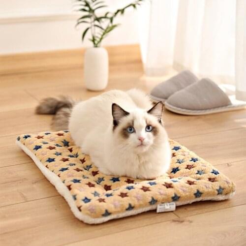 Soft Flannel Thickened Pet Fleece Pad Warm Sleeping Cover Pet Blanket Bed Mat For Puppy Dog Cat Sofa Cushion