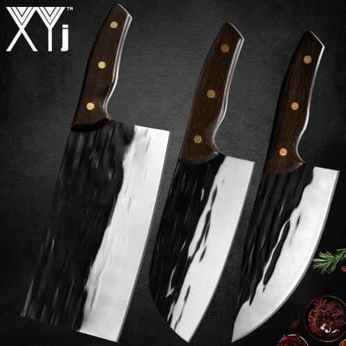 XYj 3PCS Chopping Knife Set 7'' 7.5'' inch Stainless Steel Bone Sliced Chopping Knife Meat Fish Vegetable Kitchen Knifes Tools