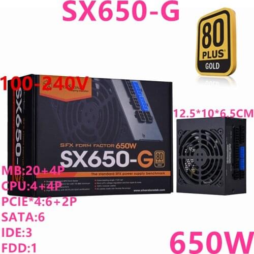 New PSU For SilverStone Brand SFX Full Modular 80plus Gold Game Mute Power Supply 650W/450W Power Supply SX650-G SST-ST45SF-G