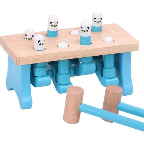 Child learning toy educational montessori toy wooden hammer toy beat Hamster baby muscle building toy response capability train