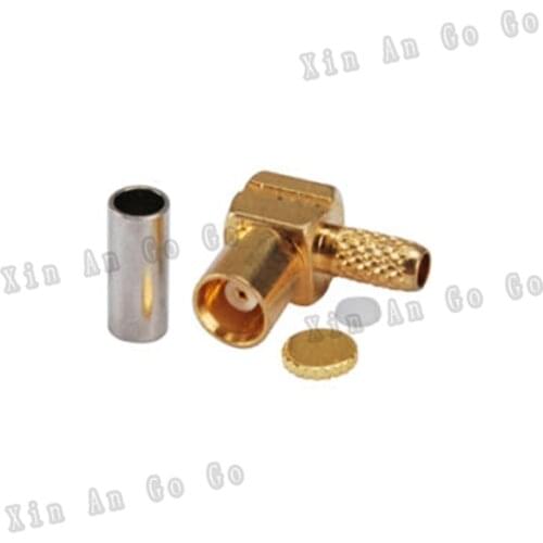 MCX female crimp RF connector MCX female right angle crimp Plug for RG316 RG174 LMR100 coaxial cable fast ship
