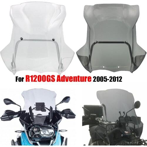 For BMW R1200GS Adventure 2005-2012 2007 2006 Motorcycle ABS Plastic Front Windshield + Side WindScreen Deflectors R 1200 GS
