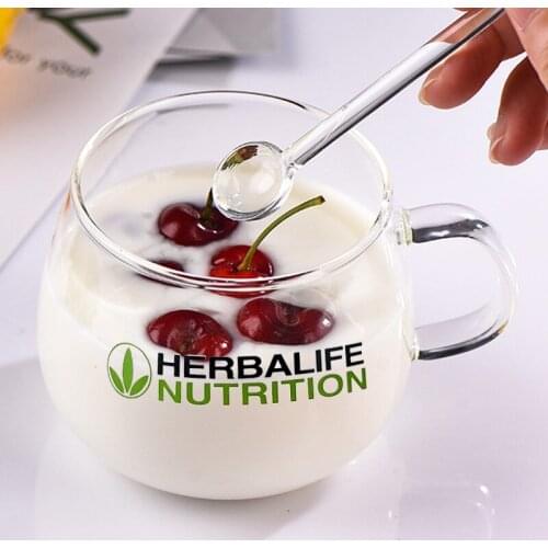 300ML/400ml Herbalife Nutrition Glass Mug Coffee Cup With Handle Cups For Breakfast Milk Tea Juice Cold Brinkware Beer