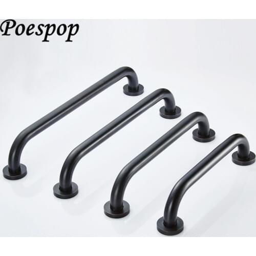 POSEPOP Black Brass Bath Grab Bars Support Handle Safe Shower Tub Helping Handgrip Older Children People Keeping Balance