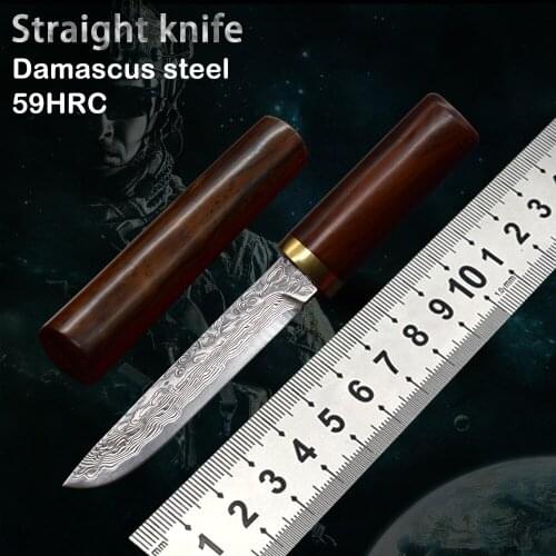 Straight knife mini cigar knife creative outdoor self-defense quality knife camping hunting mountaineering rescue practical tool