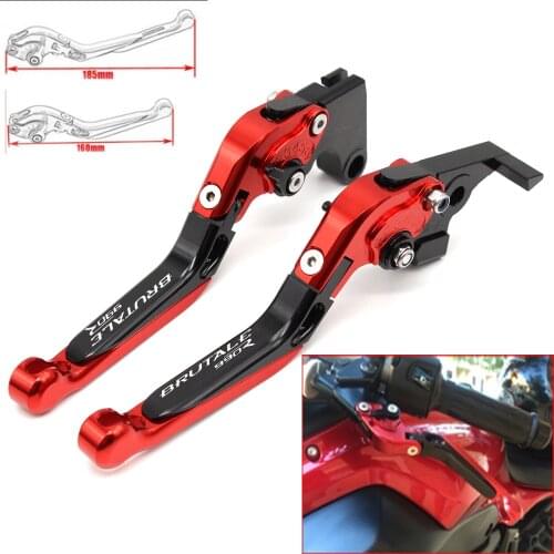 Motorcycle CNC Adjustable Foldable brake Clutch Levers for MV Agusta Brutale 990R 990 R 2010-2012 with Logo(Brutale 990R)