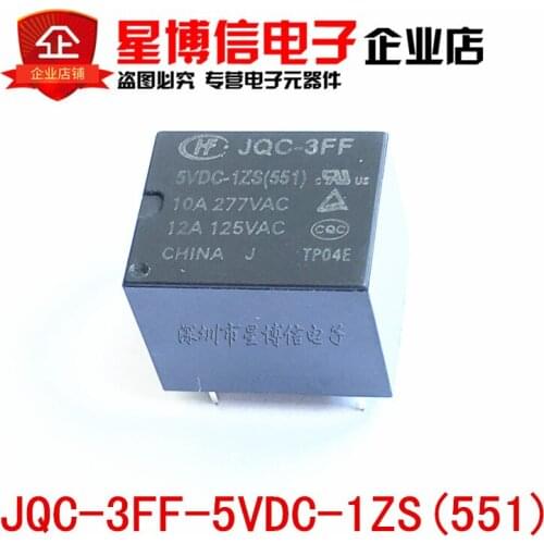 Free shipping 10pcs HF NEW 100%Original Power relays HONG FA HF3FF JQC-3FF-5VDC-1ZS JQC-3FF-9VDC-1ZS(551)10A 227AVC 05VDC 09VDC