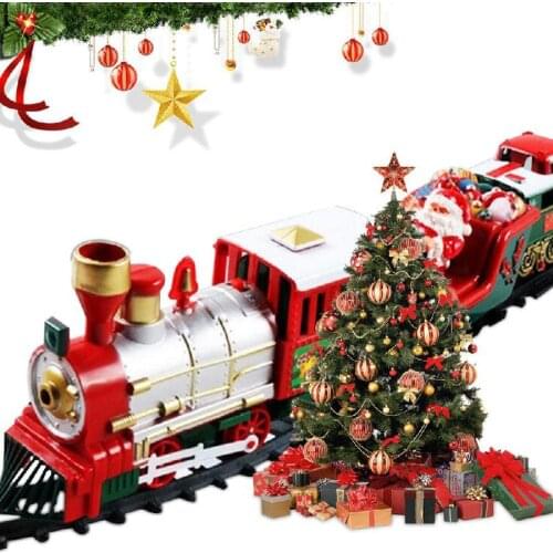 Christmas Electric Christmas Train Set Railway Track Playset for Under Electronic Toys Boys New Year Birthday Gifts for Kids