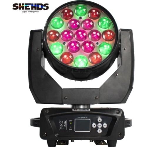 SHEHDS LED Beam+Wash 19x15W RGBW Zoom Lighting Projector For DJ Disco Party Stage Ball Concert Fast Delivery