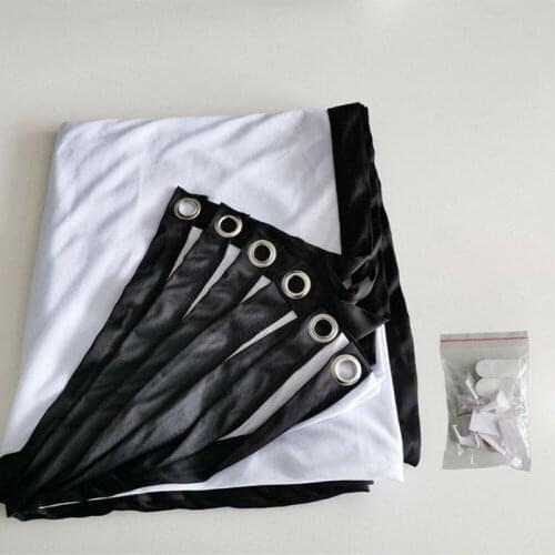 16:9 Foldable Projection Screen Portable White Projector Curtain 60/72/84/100\"