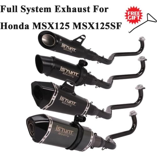 Slip On For HONDA MSX 125 MSX125 MSX125SF M3 Motorcycle Full Exhaust System Escape Modifid Front Mid Link Pipe Muffler DB Killer