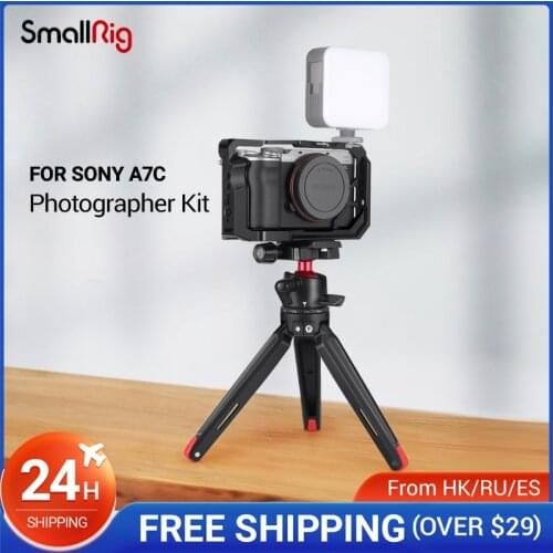 SmallRig Lightweight Vlog Kit For Sony A7C Camera Cage Set With Tabletop Mini Tripod Panoramic Ball Head Rig Set 3134