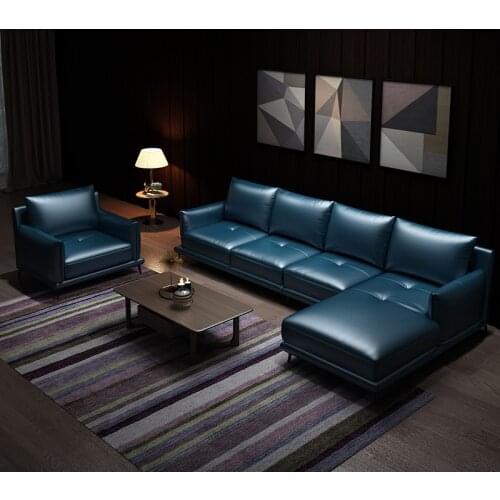 Special price North European leather sofa modern simple minimalist living room large and small house type combination whole set