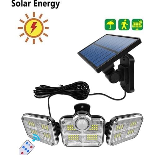 138 led seperable remote Solar Light Outdoor Solar Lamp PIR Motion Sensor Powered Waterproof Wall Garden Yard Path Décor securit