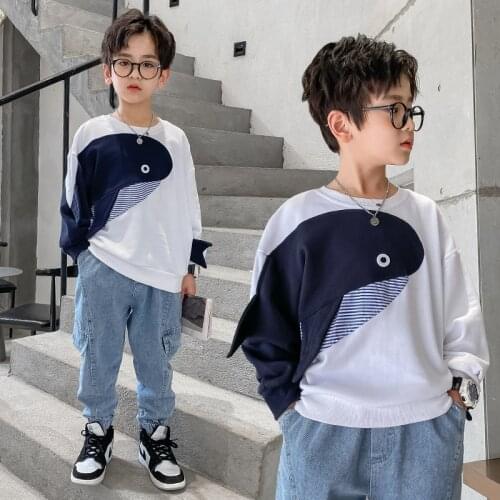 Dolphin Spring Autumn Boys Sweatshirts Jacket Coat Kids Outwear Teenager Tops Children Clothes Cotton High Quality
