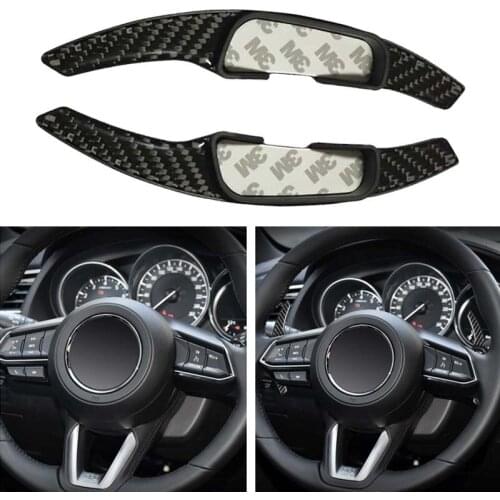 Car Decoration Steering Wheel Shift Paddle Extension Shifter Cover For Mazda 3 Axela 6 Atenza CX-5 CX-4 CX5 CX4 Carbon Fiber